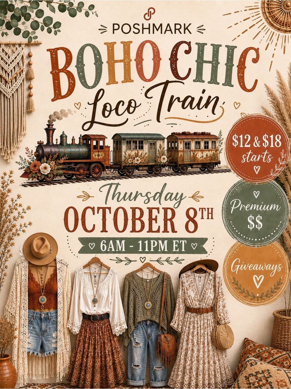 Boho Chic Loco Train 10/8